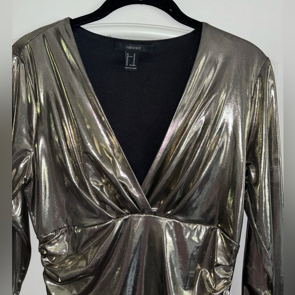 NWOT Gold Ribbed Dress - Picture 4 of 4